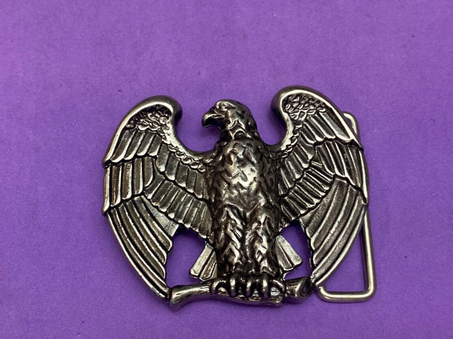 Vintage Avon Majestic Patriotic Eagle Wings Spread Metal cutout Belt Buckle