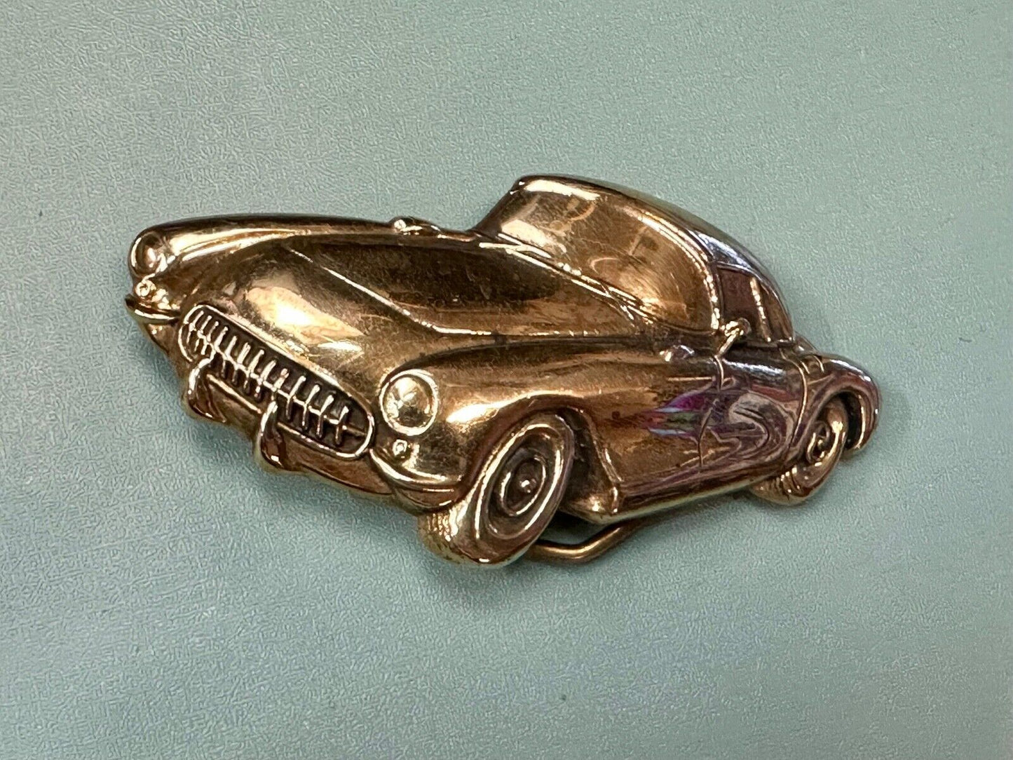 1st Generation Corvette Solid Brass Car Collectors Baron Belt Buckle 1979