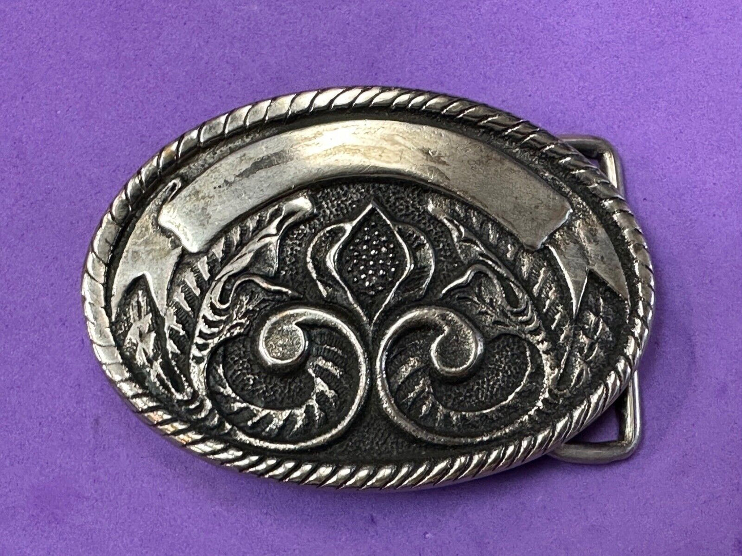 Award rodeo cowboy trophy belt buckle to engrave Pure Silver brass belt buckle