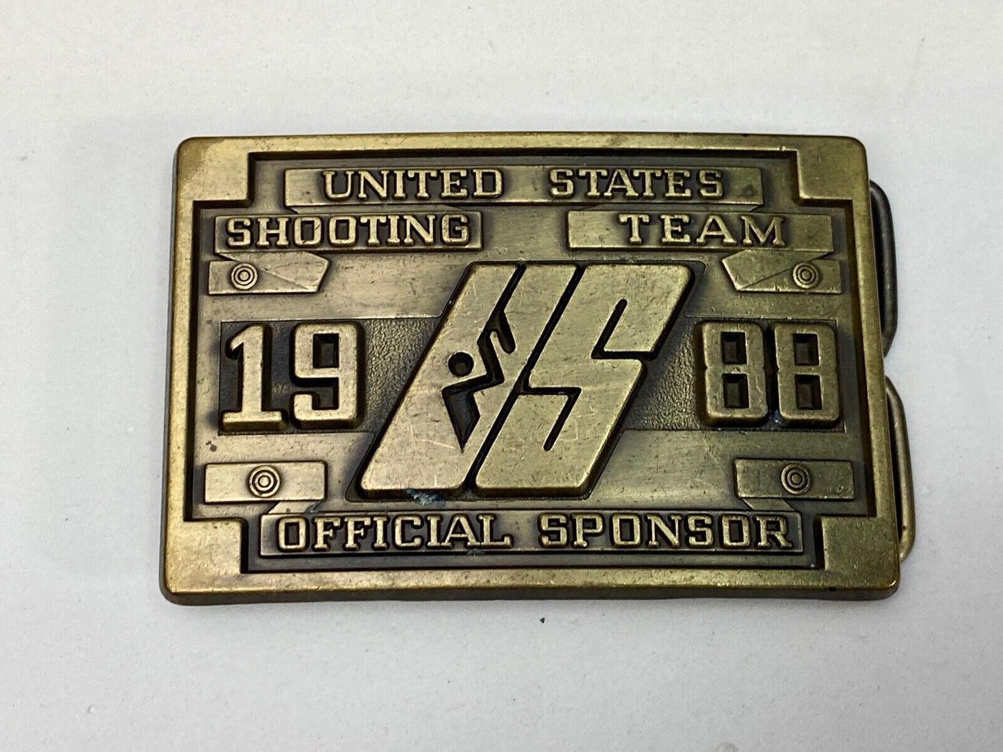 1988 Us Shooting Team Belt Buckle Official Sponsor