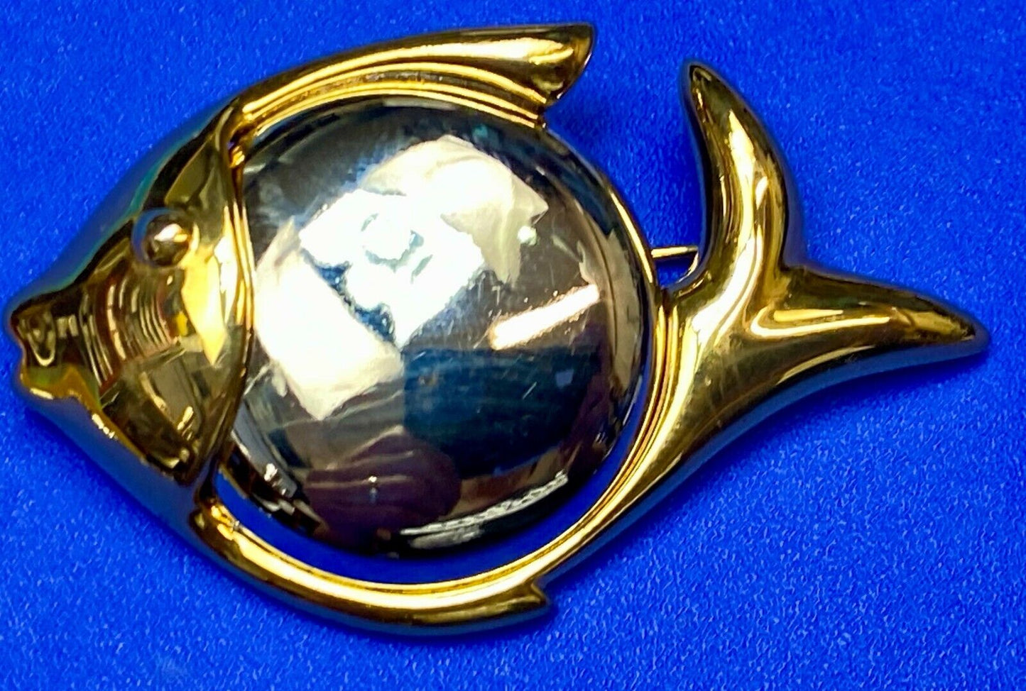 Two Tone Fish Brooch Pin Gold Tone Vintage Jewelry by Liz Claiborne LCI