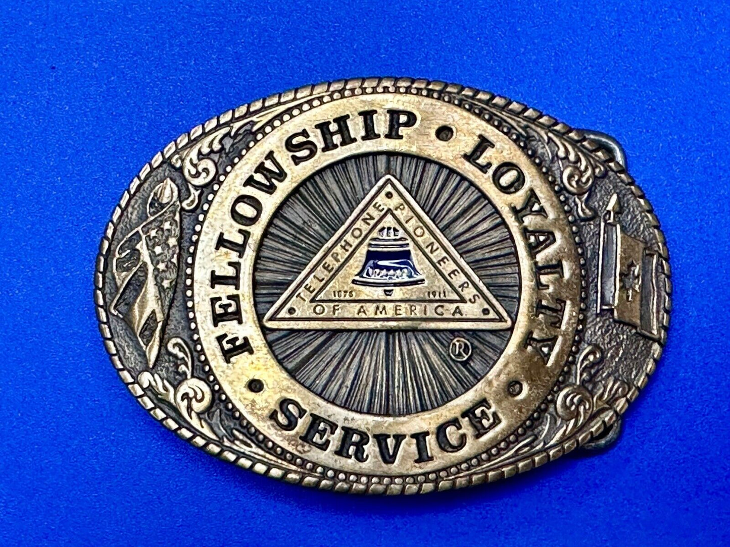 Telephone Pioneers of America TL&B Belt Buckle Fellowship Loyalty Service