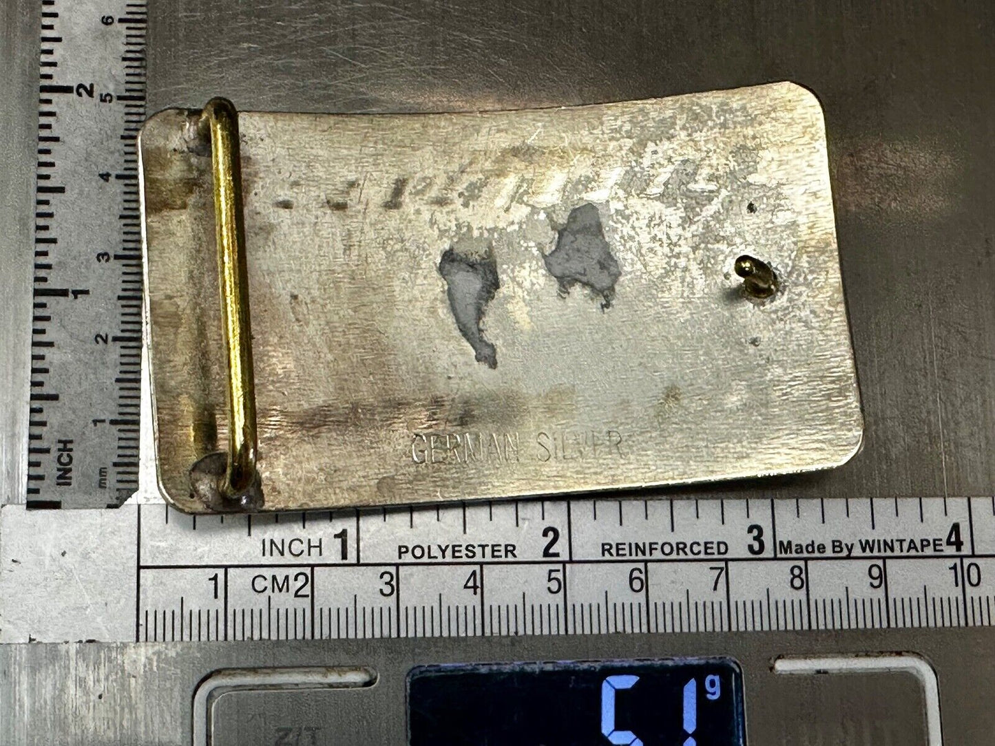 The Great State of Texas two tone German Silver rectangular Belt Buckle