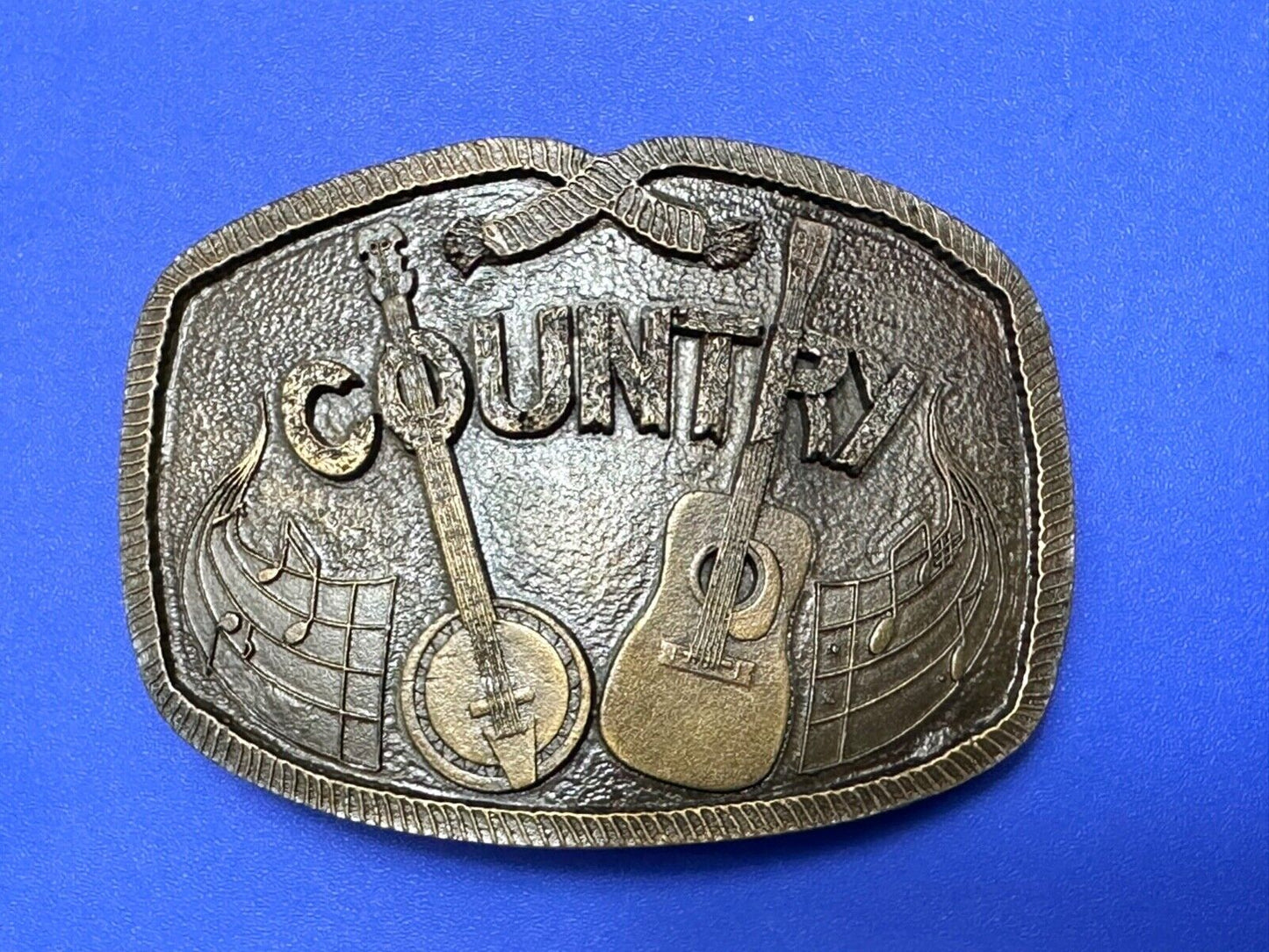 Vintage Country music Guitar and Banjo pickers - Indiana Metal Craft belt buckle