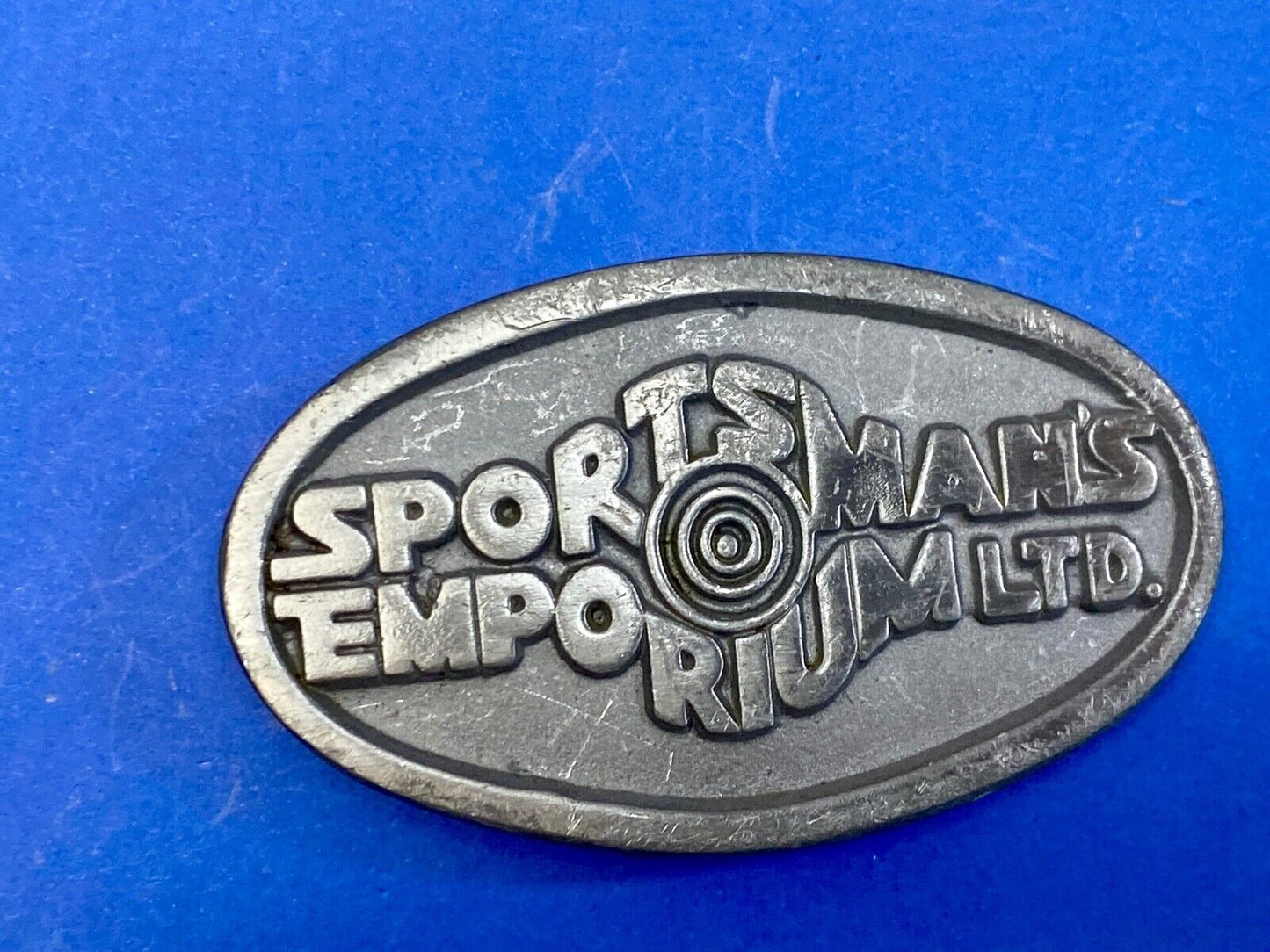 Vintage 70'S Sportsman's Emporium Ltd Advertisement Company Promo Belt Buckle