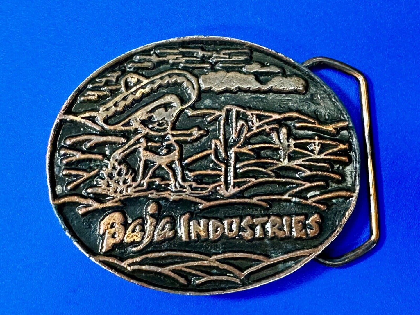 Baja Industries Company Logo? Round metal Belt Buckle