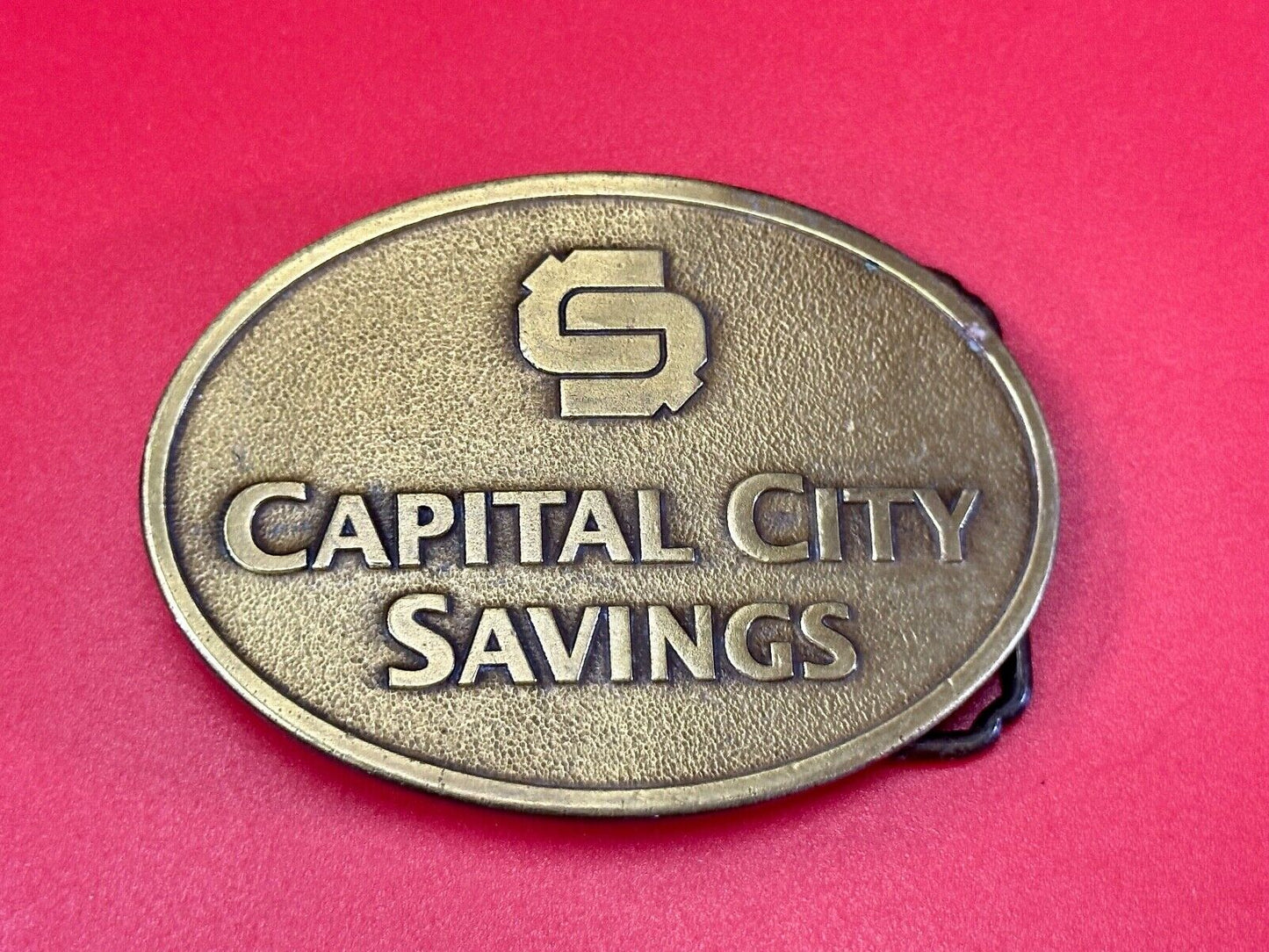 Vintage Capitol City Savings Bank Promo Advertising belt buckle by Magnum Opus