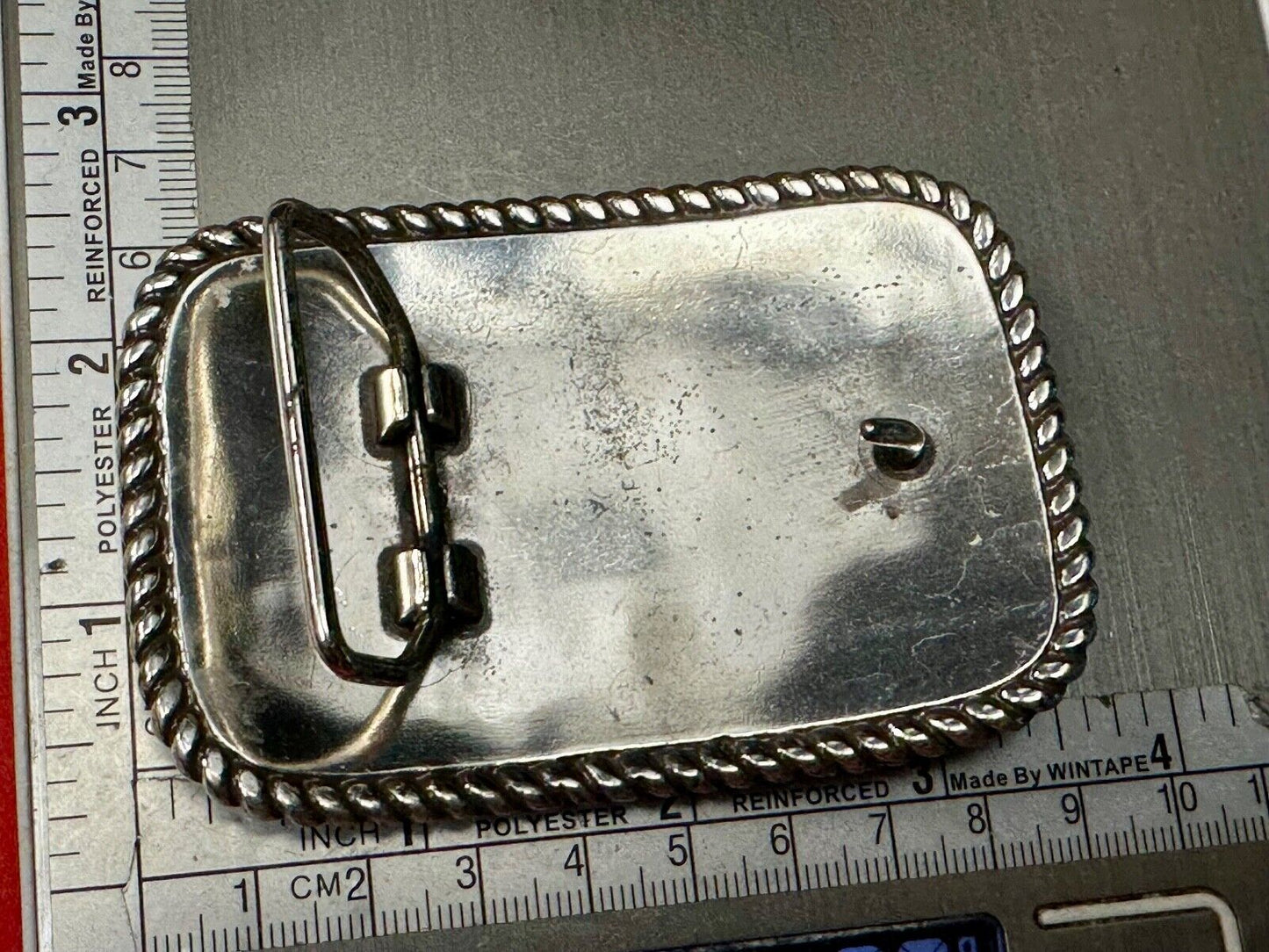 Beautiful western cowgirls rectangular belt buckle w/ Rhinestone boarder