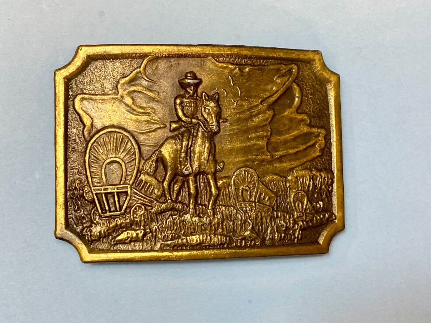 Tall in the Saddle Art Western Horse and Cowboy way of life! Vintage belt buckle