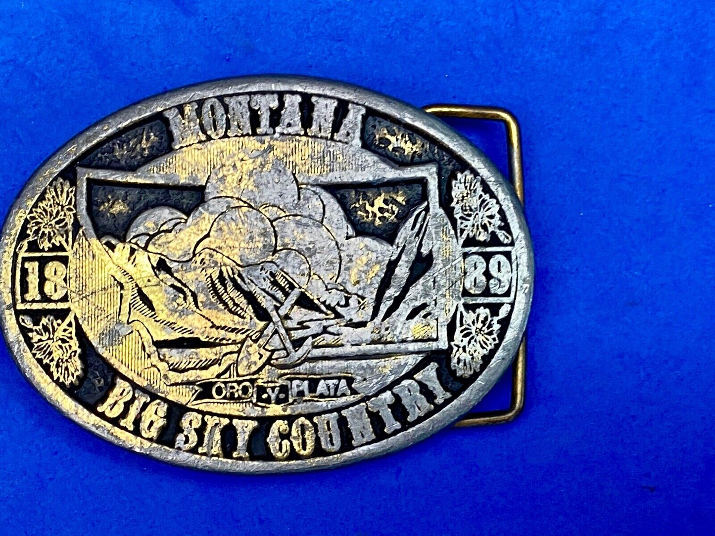 Vintage 1989 Montana - Big Sky Country Belt Buckle By Cdc Metalworks