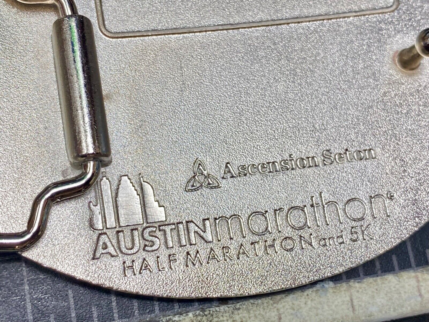 Ascension Section Austin Half Marathon & 5K Race Finisher Belt Buckle