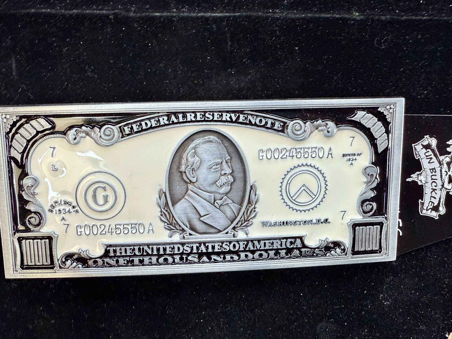 Thousand Dollar Bill New LARGE Novelty Belt Buckle