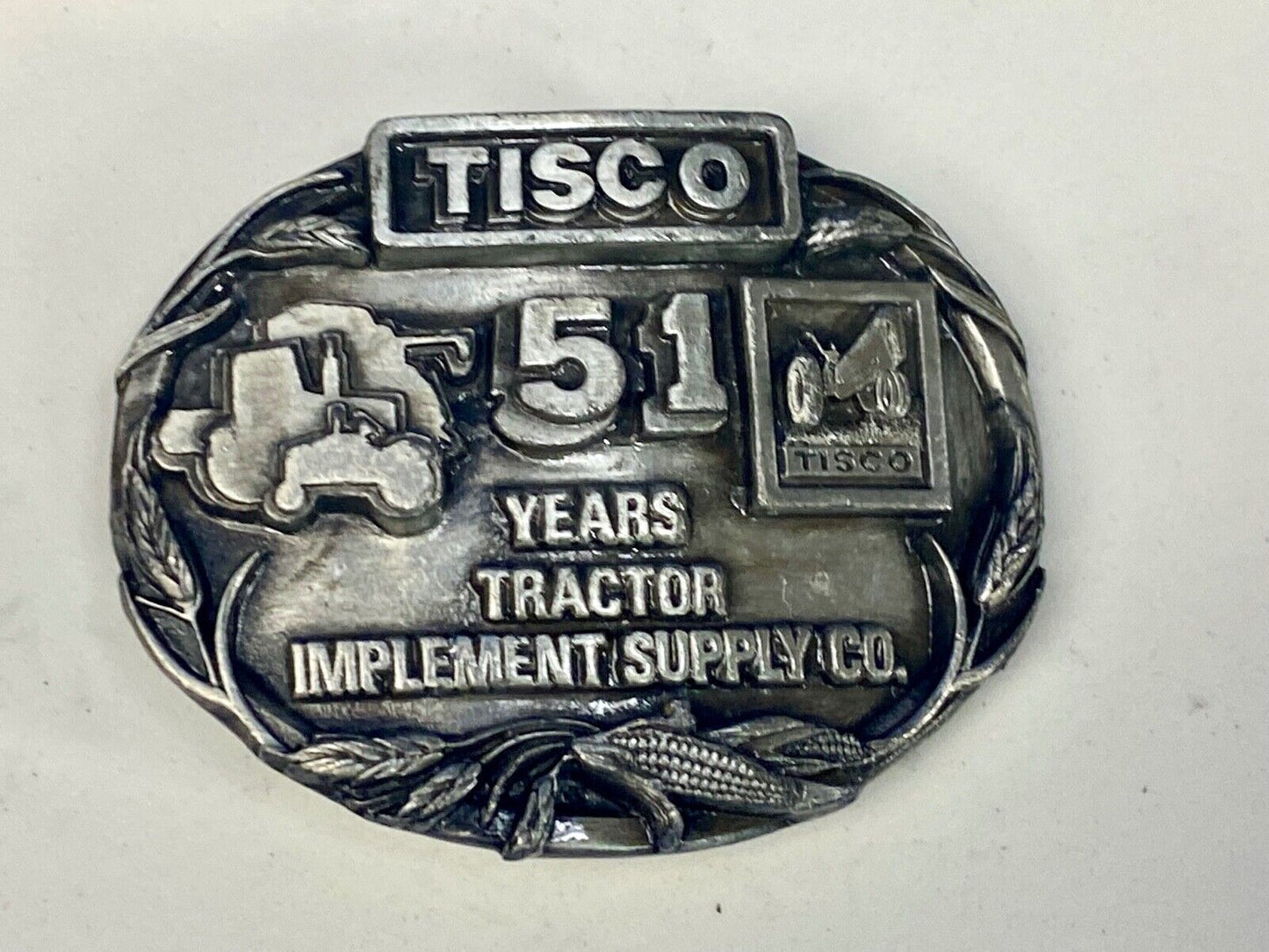 1988 Tisco Tractor Implement Supply Agriculture Farm Farming 51 Year Belt Buckle
