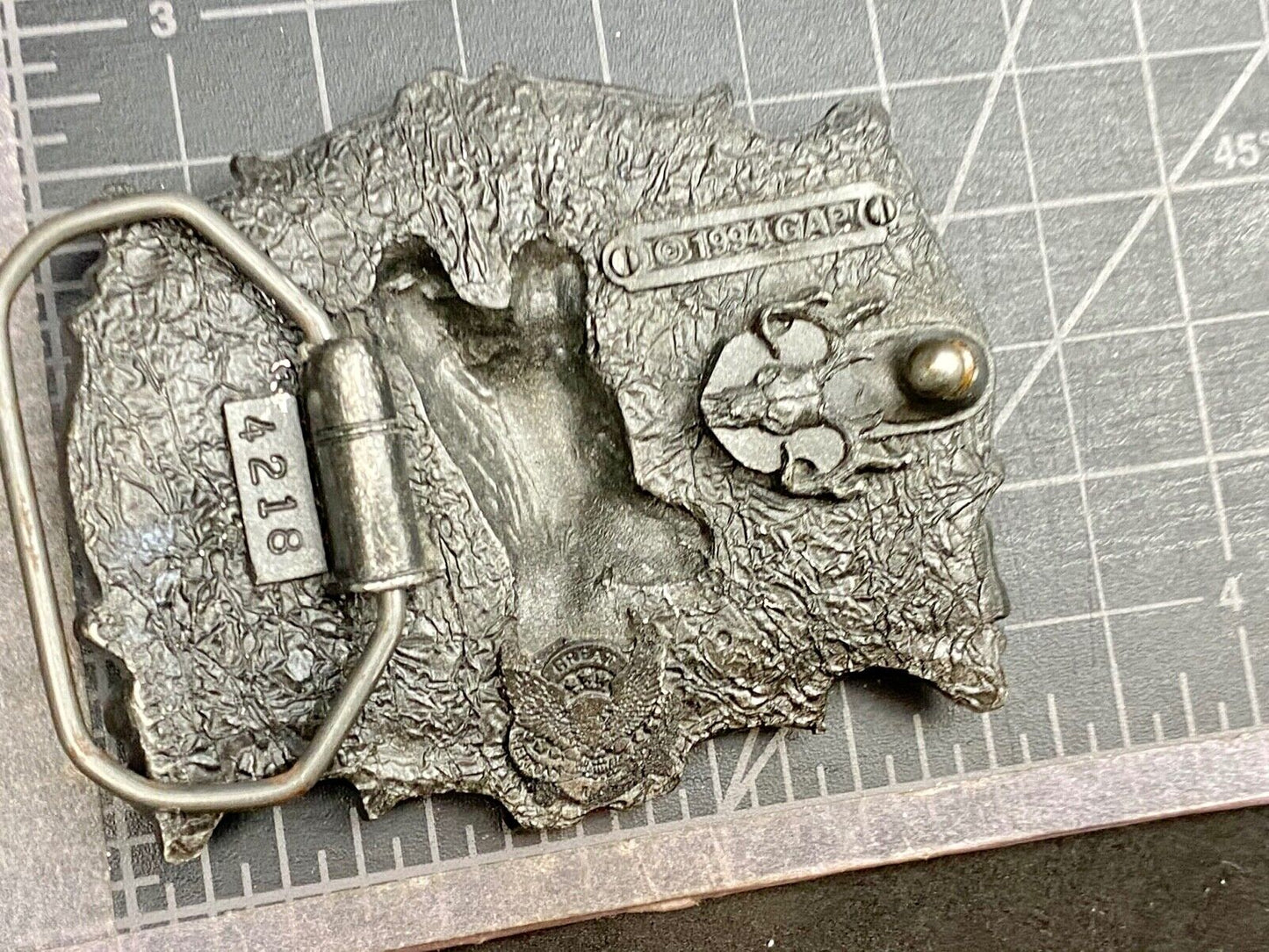 Vintage 1994 Great American USA Belt Buckle ~~ I'd Rather Be Hunting Quail gun