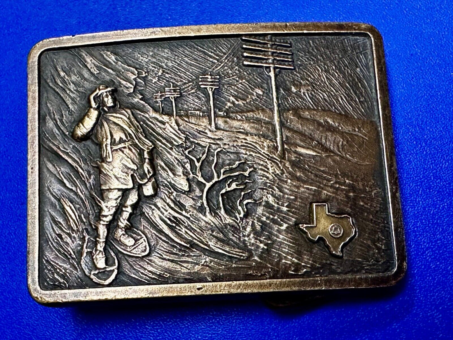 Texas Bell Telephone Award Belt Buckle by OC Tanner