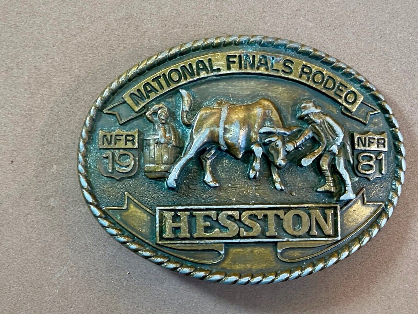 1991 Seventh Edition Adult Hesston Nfr Belt Buckle National Finals Rodeo