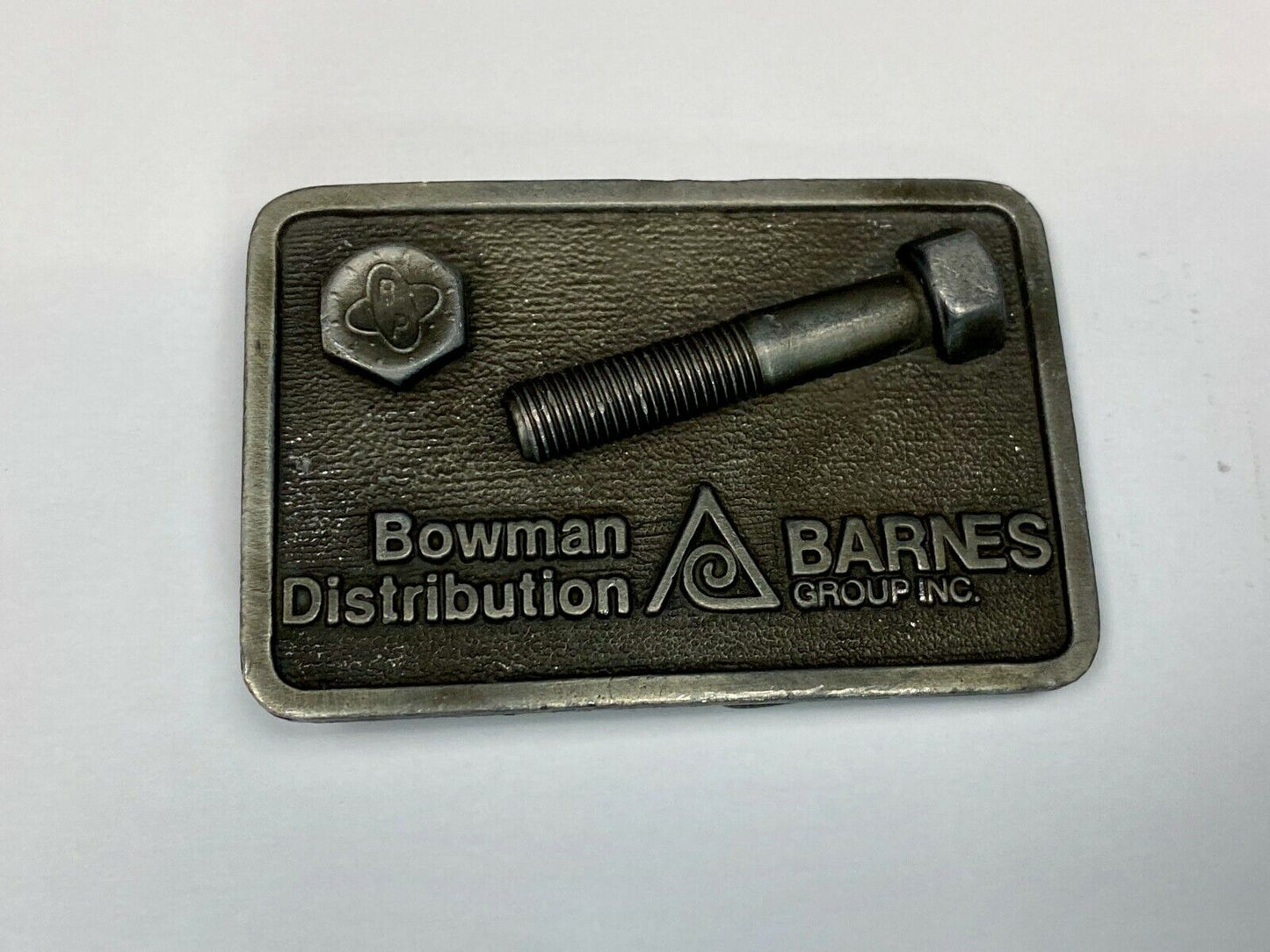 VINTAGE 1970s **BOWMAN DISTRIBUTION BARNES GROUP INC.** BELT BUCKLE