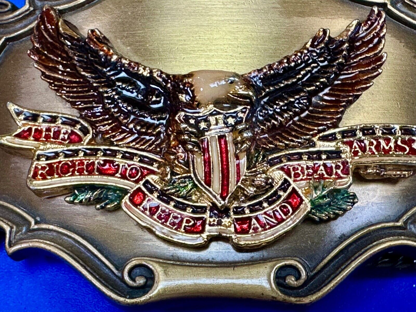 The Right keep & bear arms patriotic 2nd amendment eagle Rraintree belt buckle