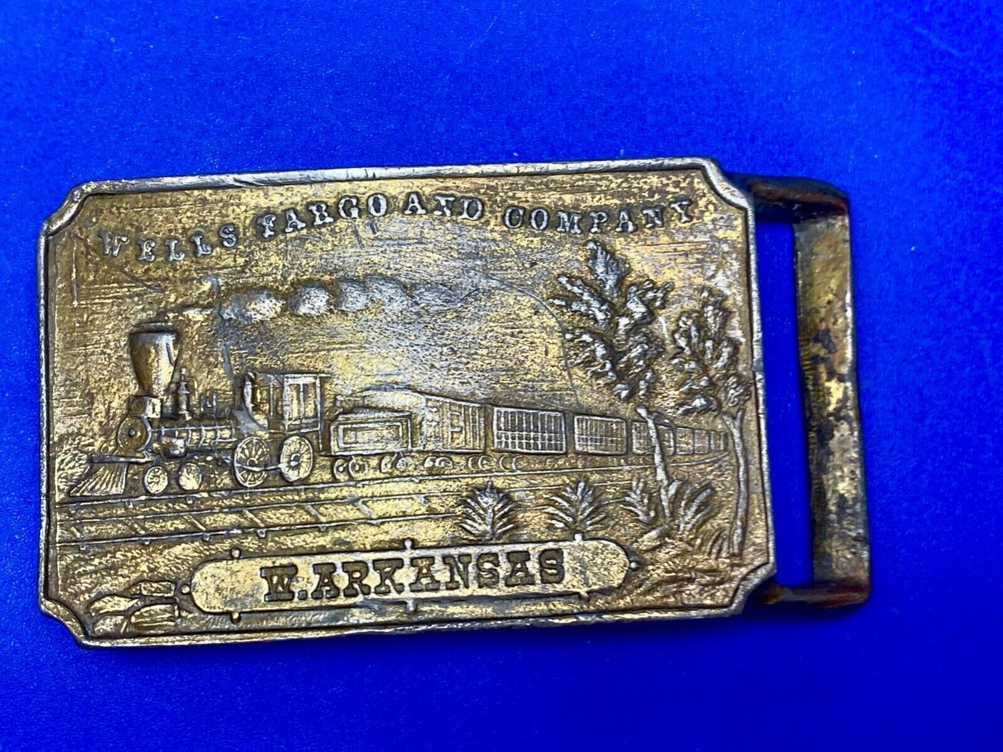 Train Steam Locomotive Wells Fargo & co West Arkansas Collectable belt buckle