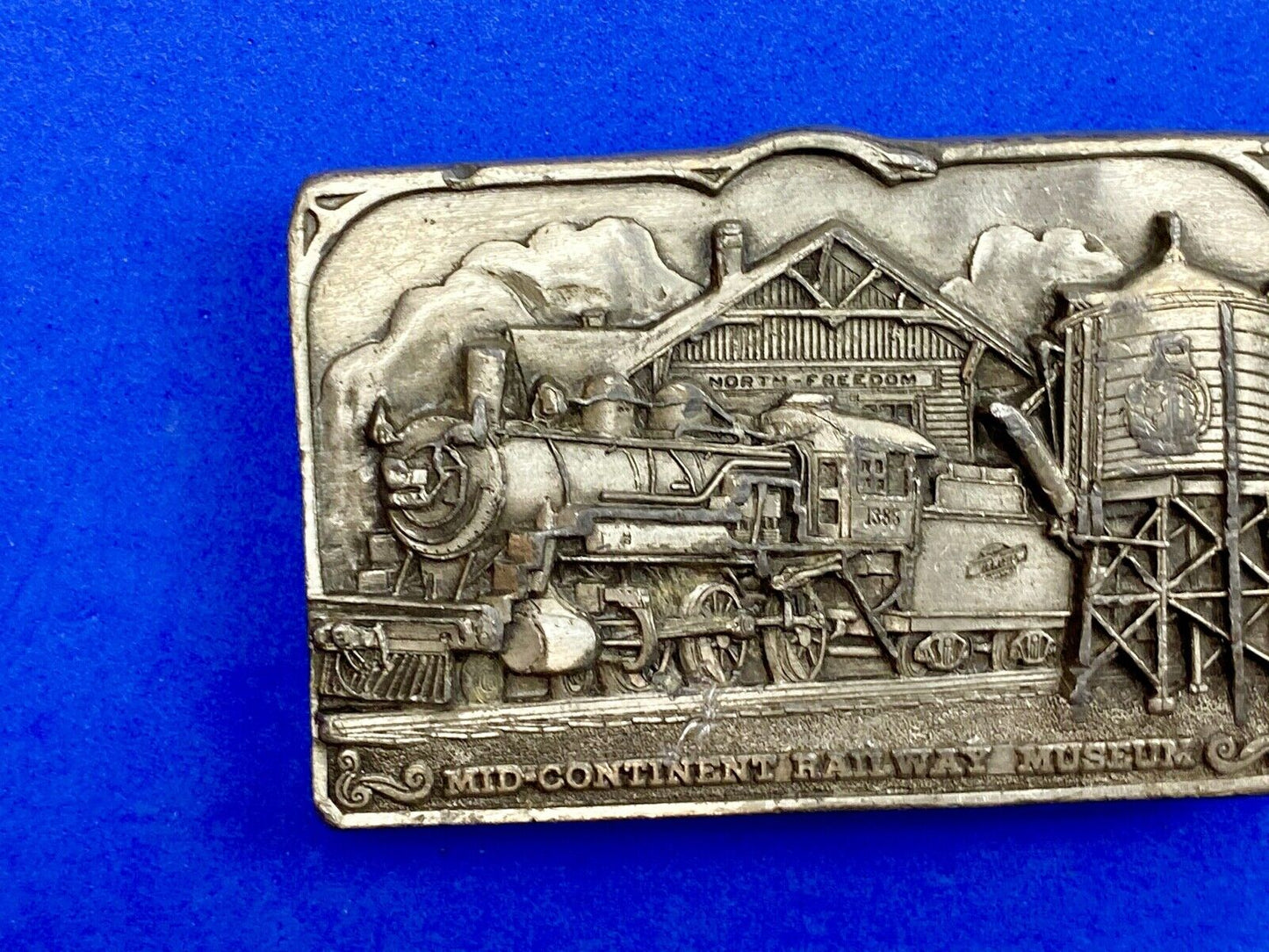 1980’s Mid Century Railroad Museum Steam Locomotive Train Belt Buckle