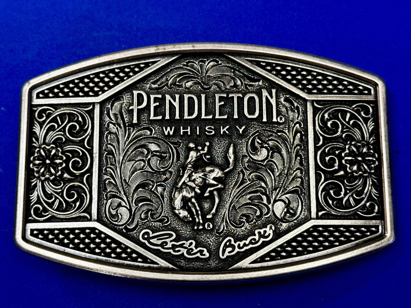 2022 Pendleton Whiskey Leter Buck Rodeo Cowboys Montana Silversmiths Belt Buckle