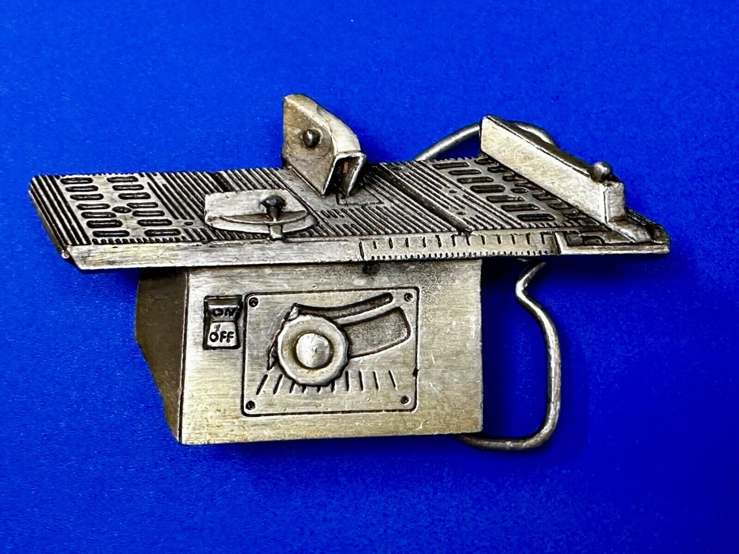 Table Saw Woodworking Unique VTG 1982 Belt Buckle by Bergamot Brass Works