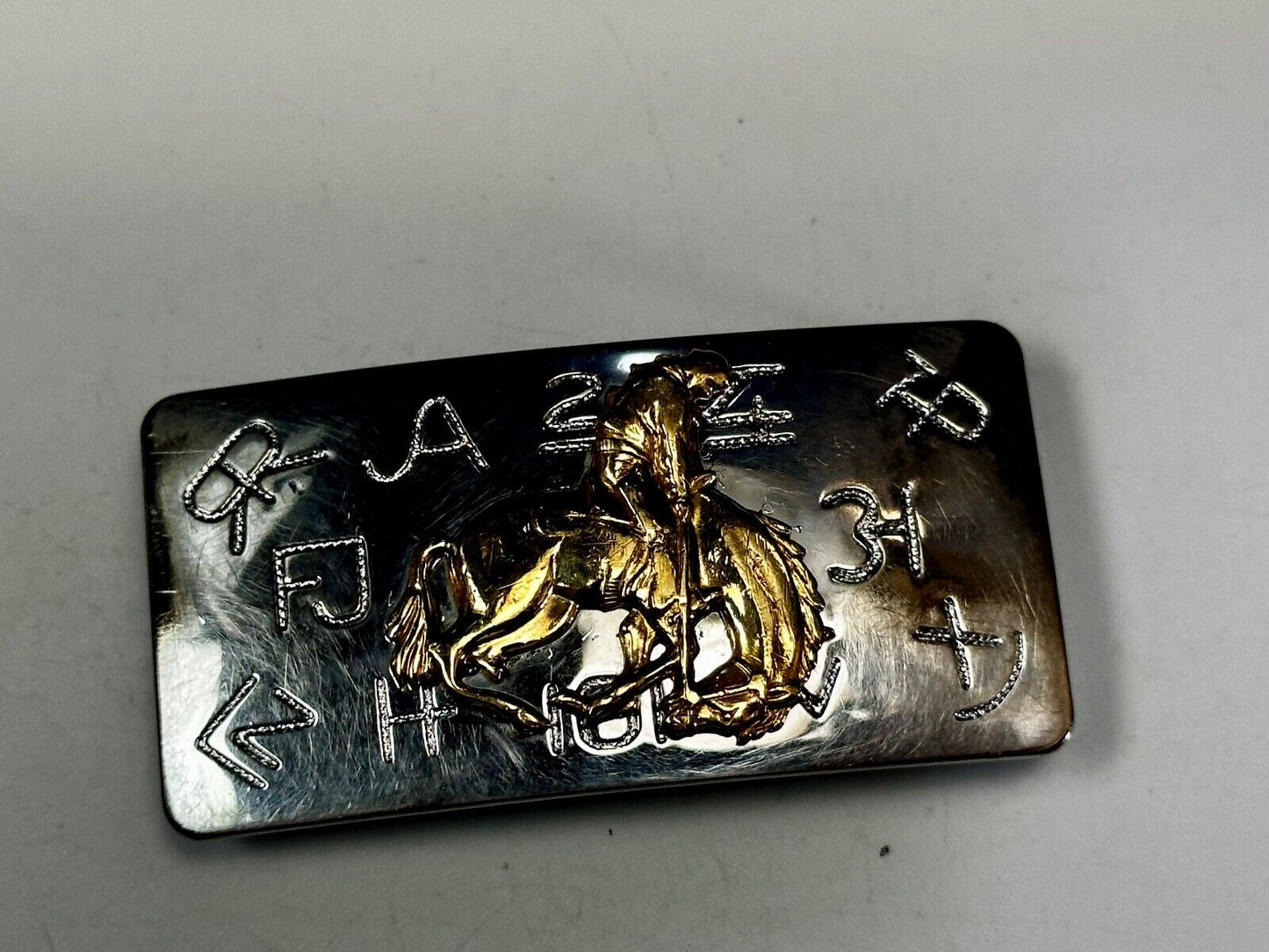 Vintage Cowboy Saddle Bronc western Chambers Belt Co belt buckle