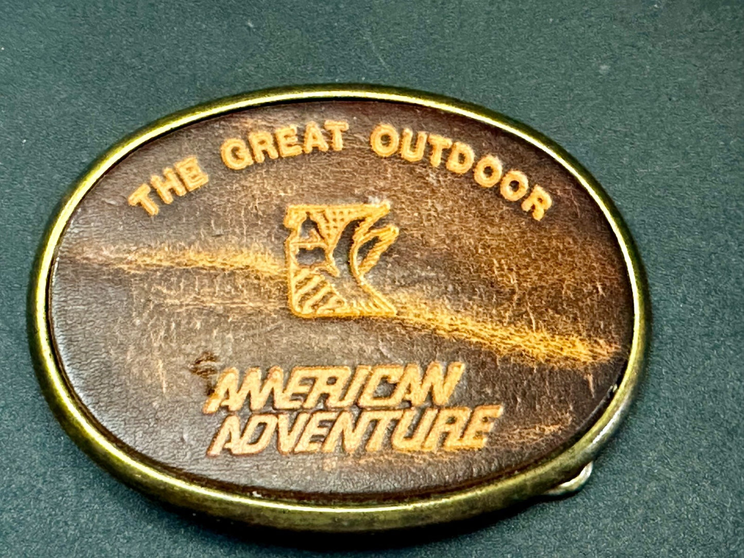 The Great Outdoor American Adventure Promo Leather on Metal El Cid Belt Buckle