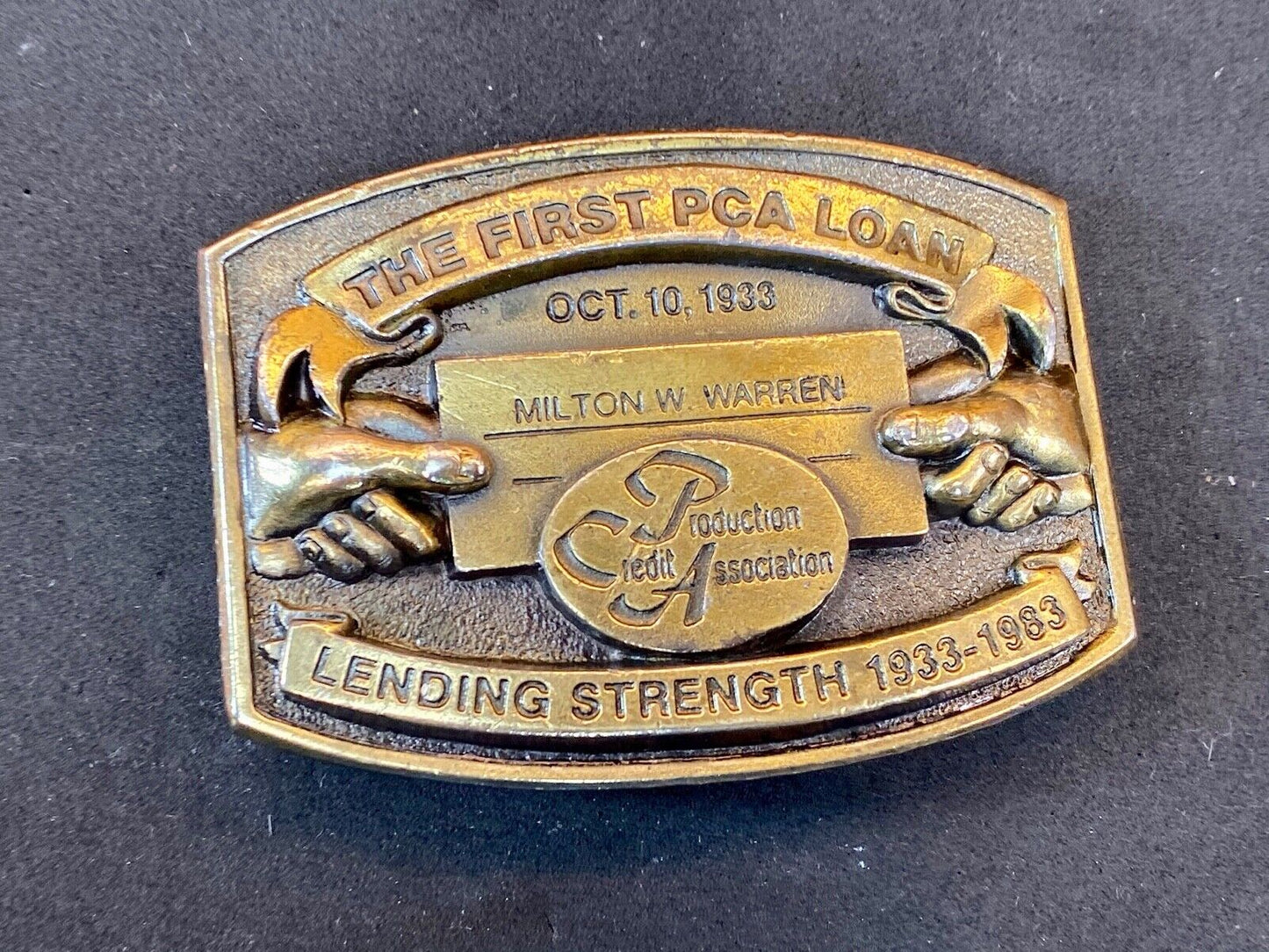 The First Pca Loan Belt Buckle - Lending And Strength Production Credit Assn.