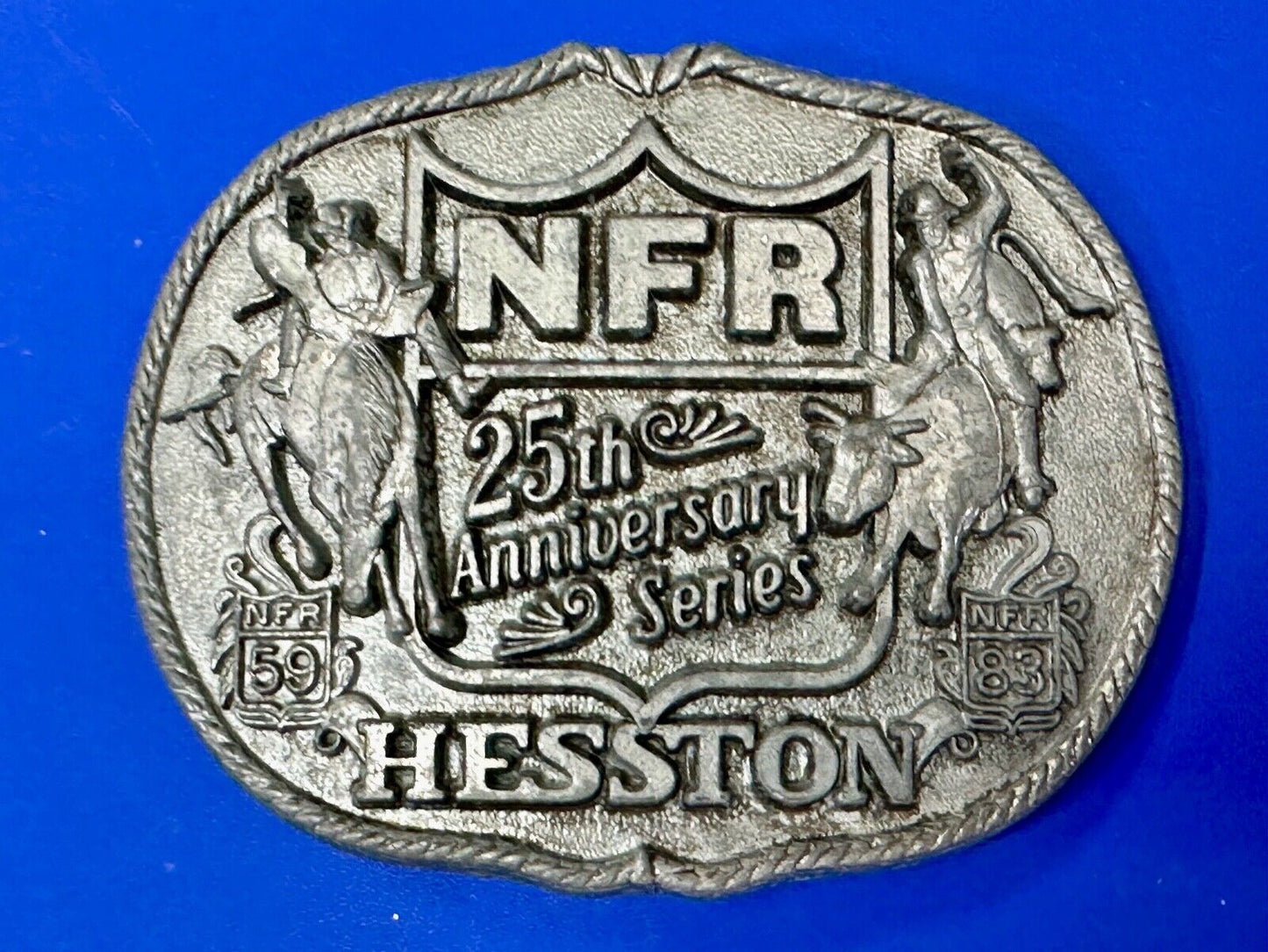 1983 Hesston National Finals Rodeo 25th Anniversary Adult Collectors Belt Buckle