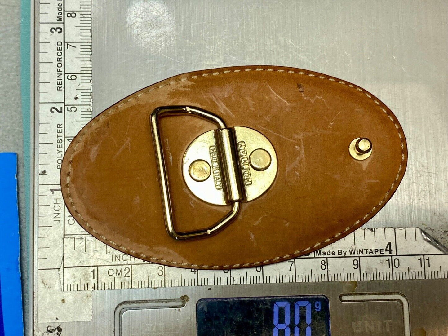 TILASSE Alviero Martini Leather Oval Snake Skin inlaid Belt Buckle made in Italy