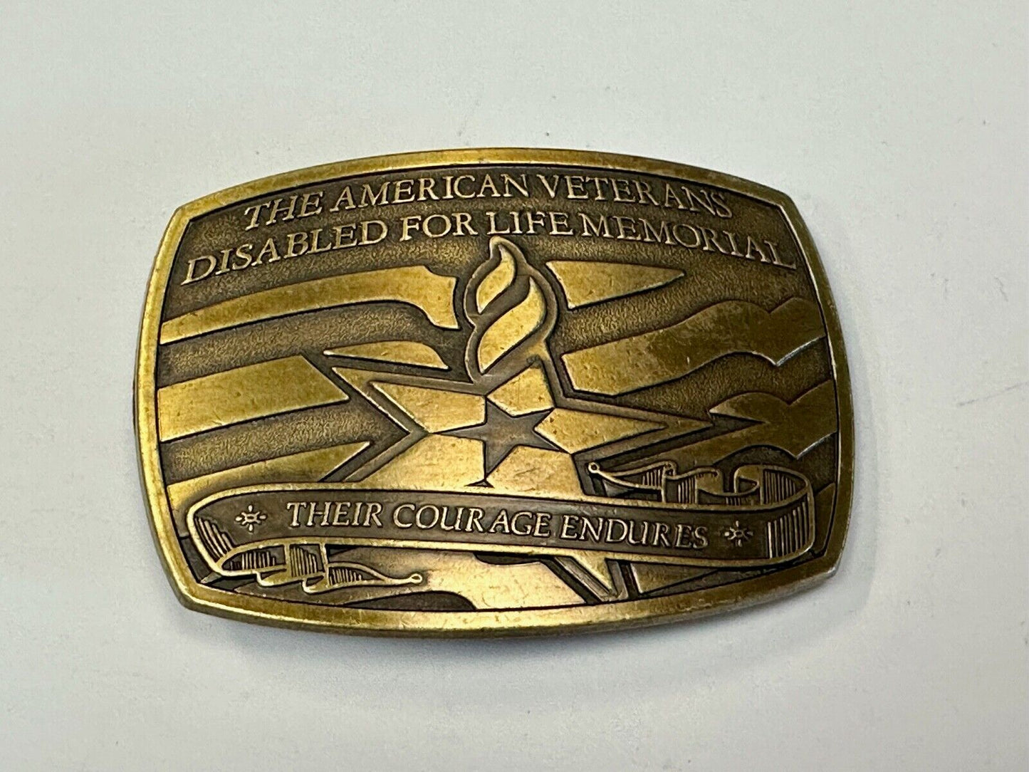 Their Courage Endures -American Veterans Disabled for Life Memorial Belt Buckle