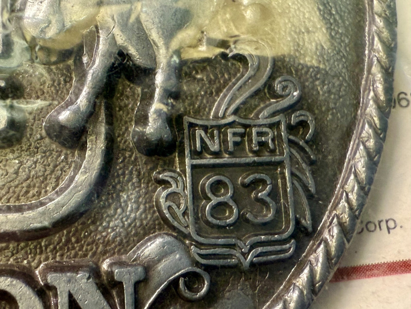 1983 Hesston NFR National Finals Rodeo Cowboys 25 year Commemorative Belt Buckle
