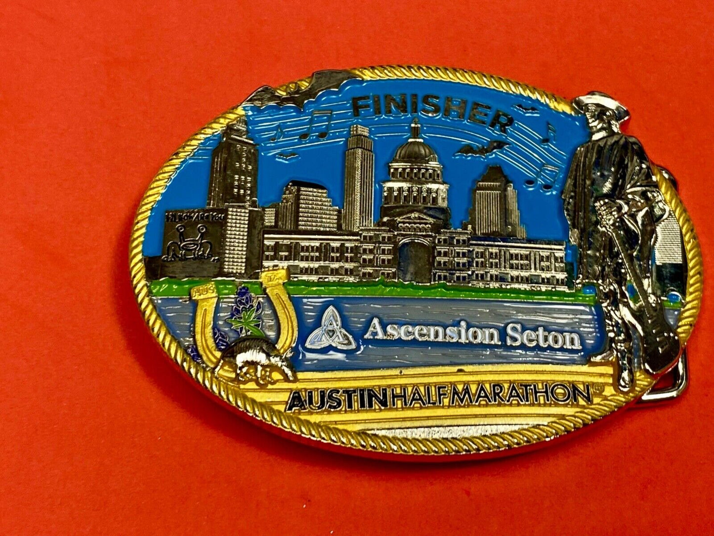 Ascension Section Austin Half Marathon & 5K Race Finisher Belt Buckle