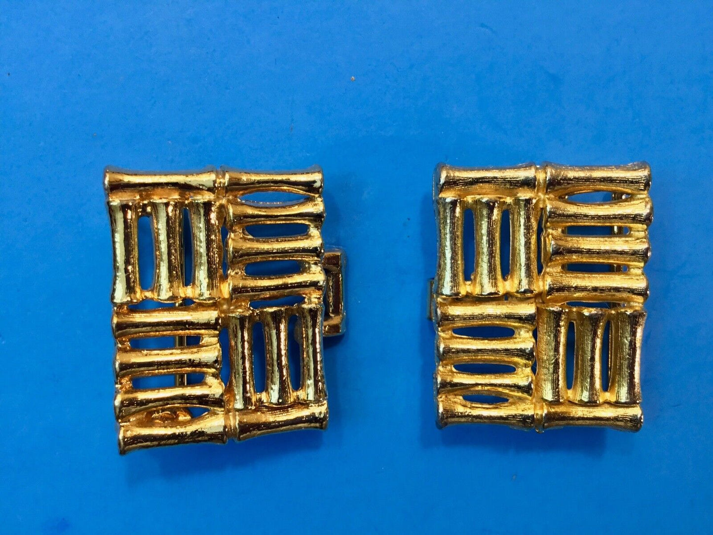 1979 Vintage Retro Mimi Din Gold Toned Belt Buckle 1979 Square Bar Style