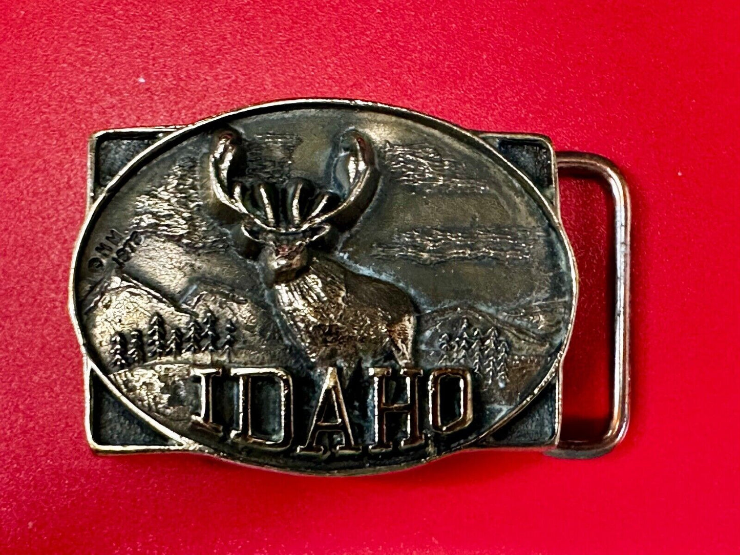 The State of Idaho Deer Buck Hunting Vtg. 1978 Small First Security Belt Buckle