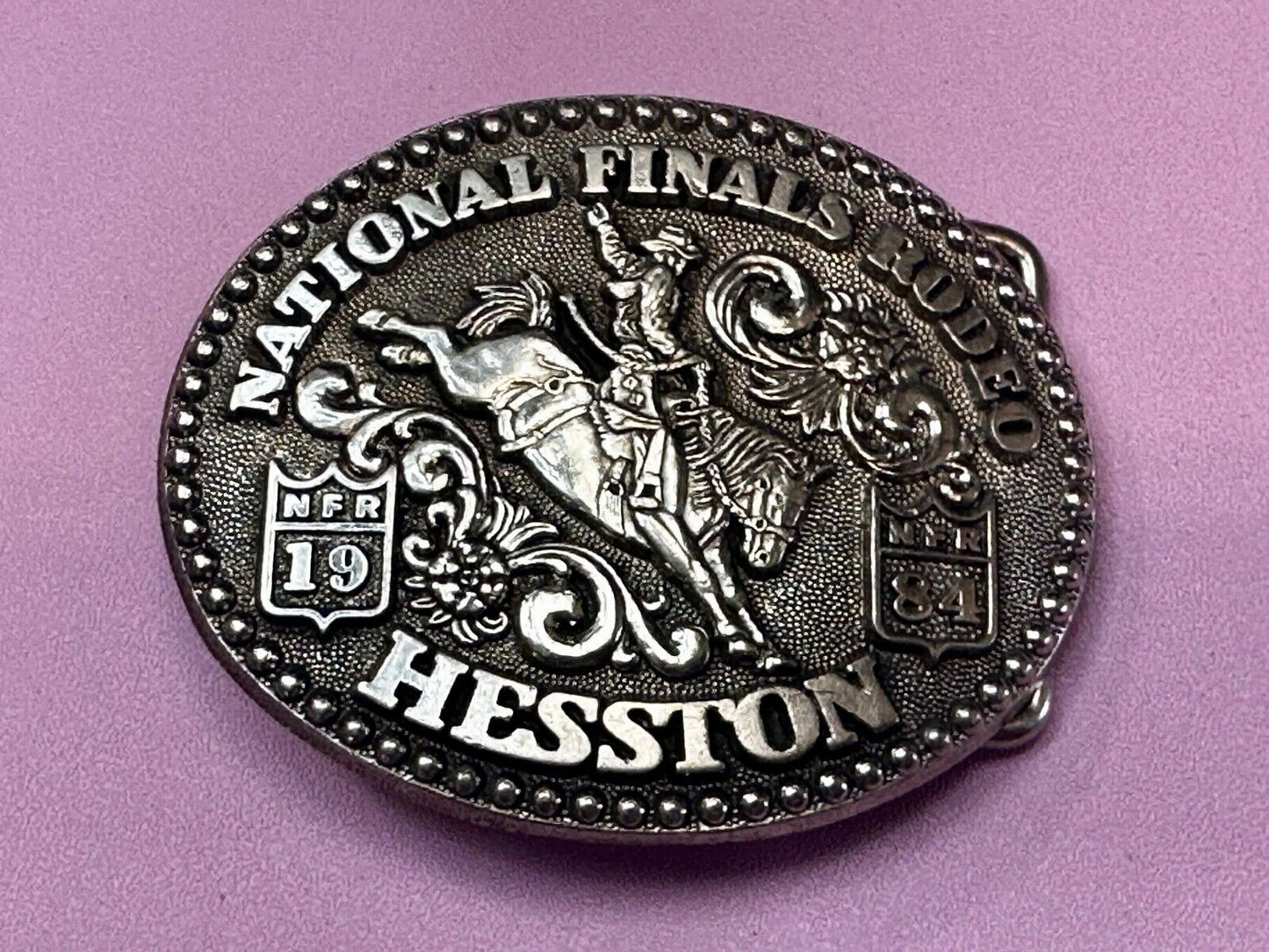 1984 Youth Hesston National Finals Rodeo NFR Collectors Rodeo Cowboy Belt Buckle