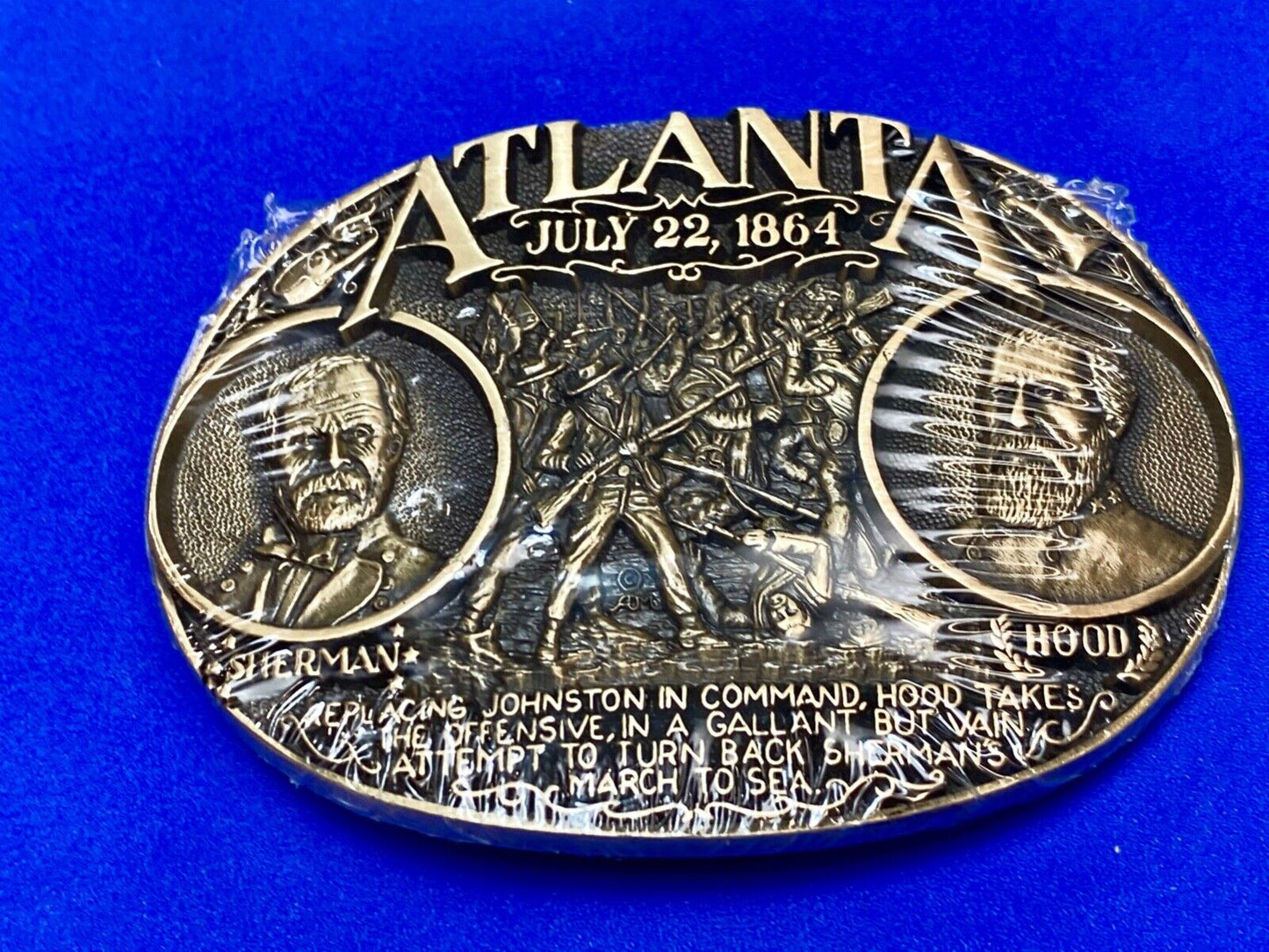 Atlanta Ga NOS belt buckle from Award Design Medals The Blue and the Gray series