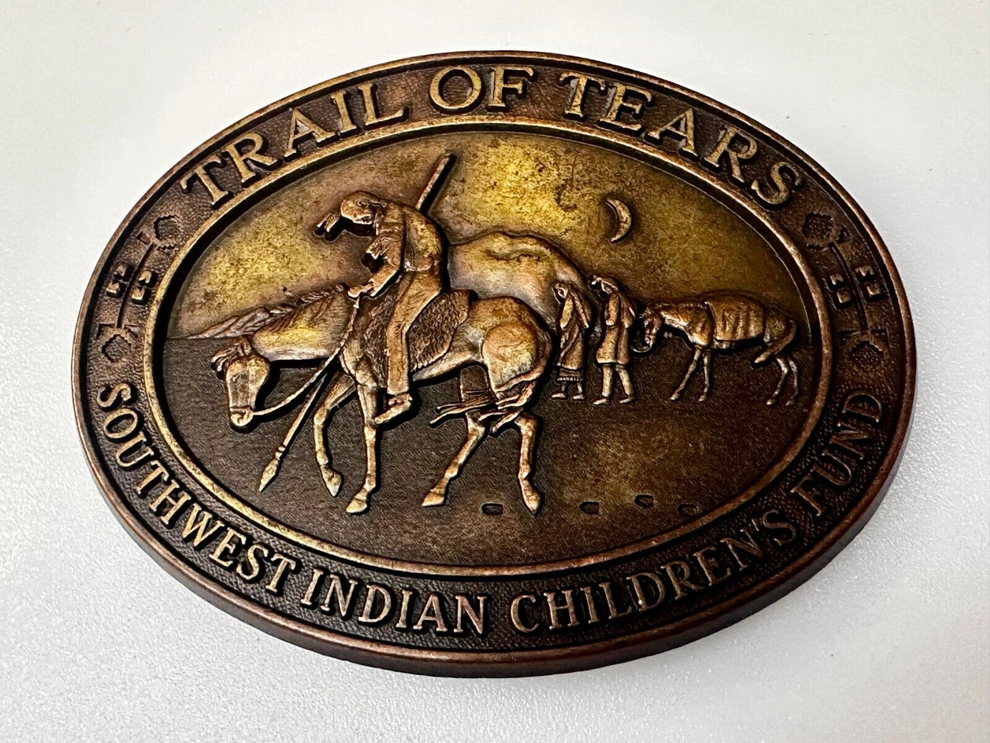 Trail of Tears Southwest Indian Children's Fund Vintage numbered Belt Buckle