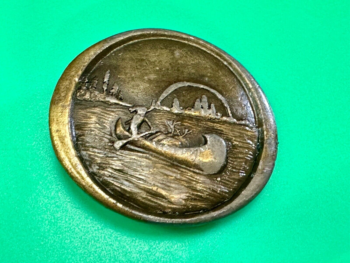 Vintage 1976 Native American Indian, Indiana Metal Craft belt buckle W-99