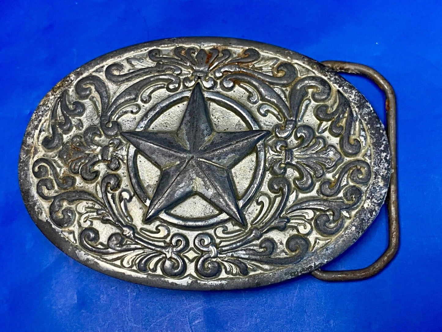 Vintage 1993 Western Star And Flower Swirl - Great American Belt Buckle Co