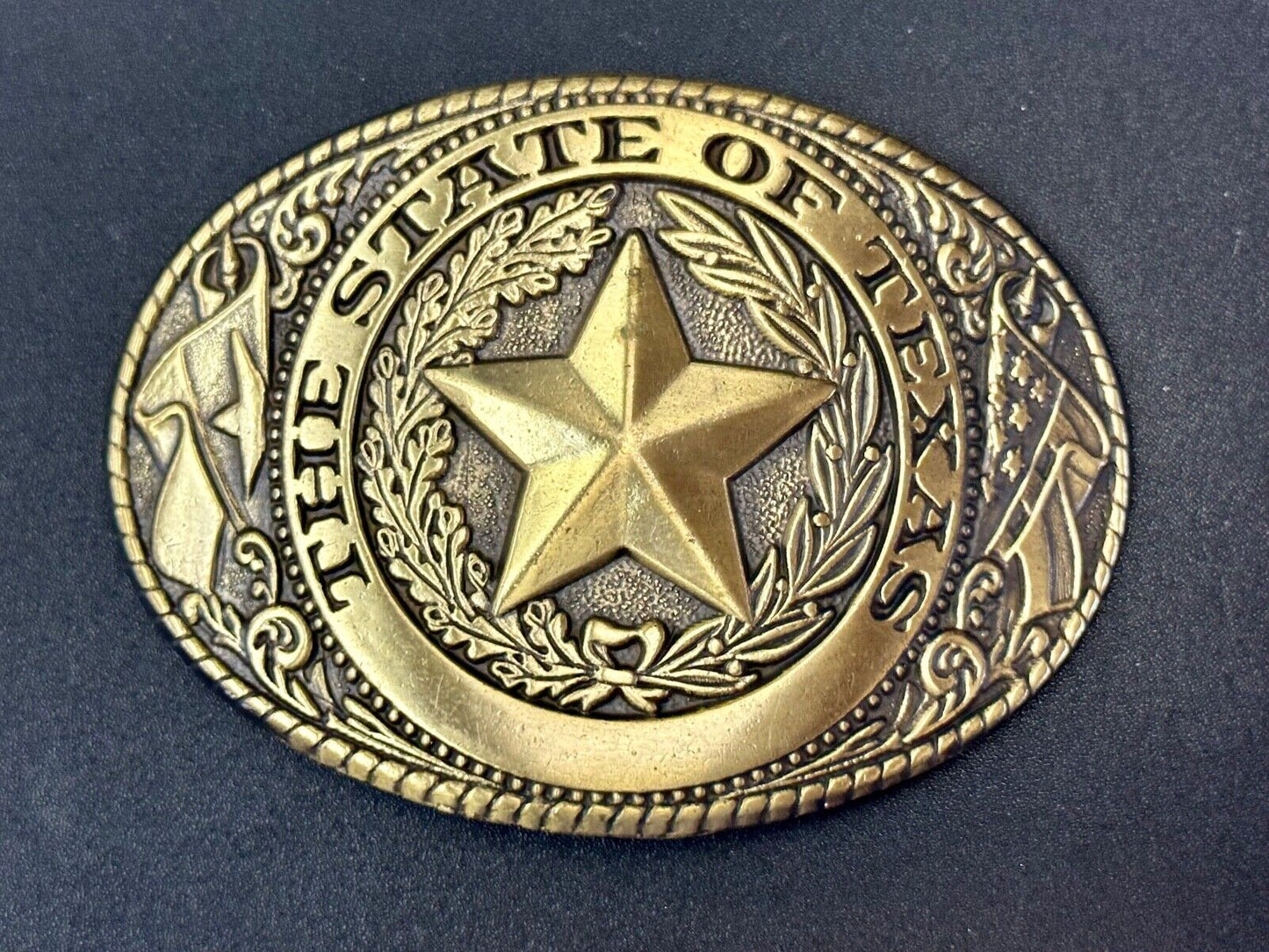 The Great State of Texas Star & Flag & Pride! USA made western belt buckle
