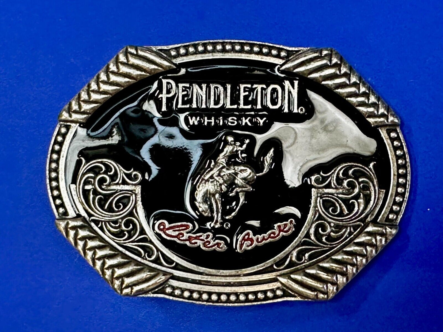 2020 Pendleton Whiskey Let'er Buck Rodeo Cowboy Montana Silversmiths Belt Buckle