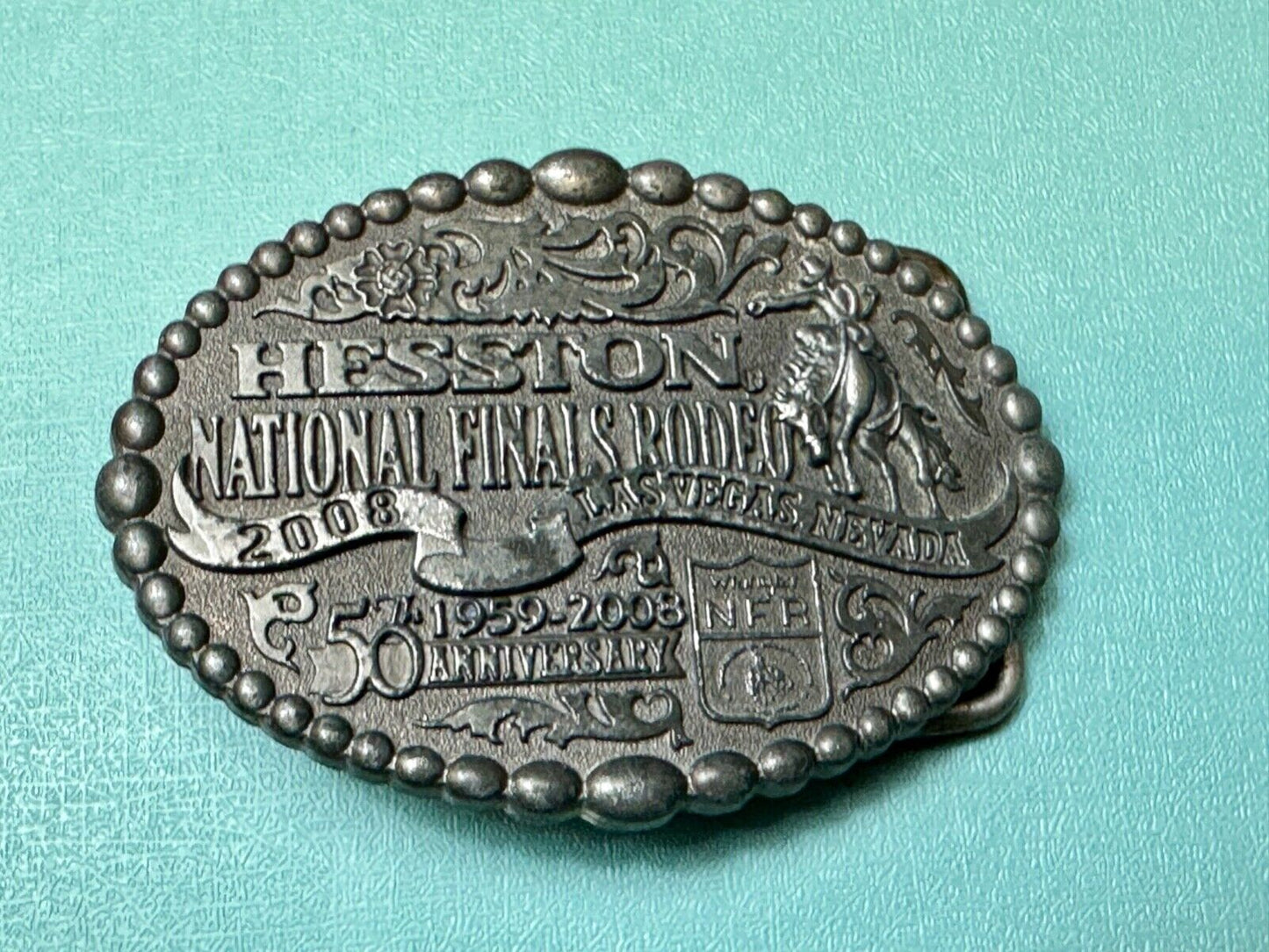 2008 Youth Size NFR Montana Silversmiths Wrangler 50th anniversary belt buckle