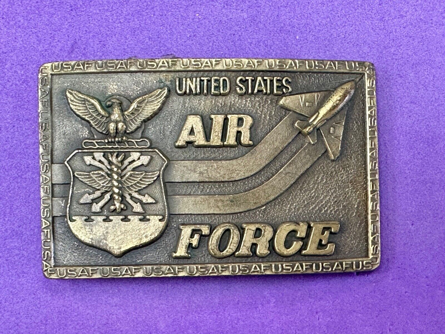 United States Air Force - Patriotic American Military brass tone belt buckle