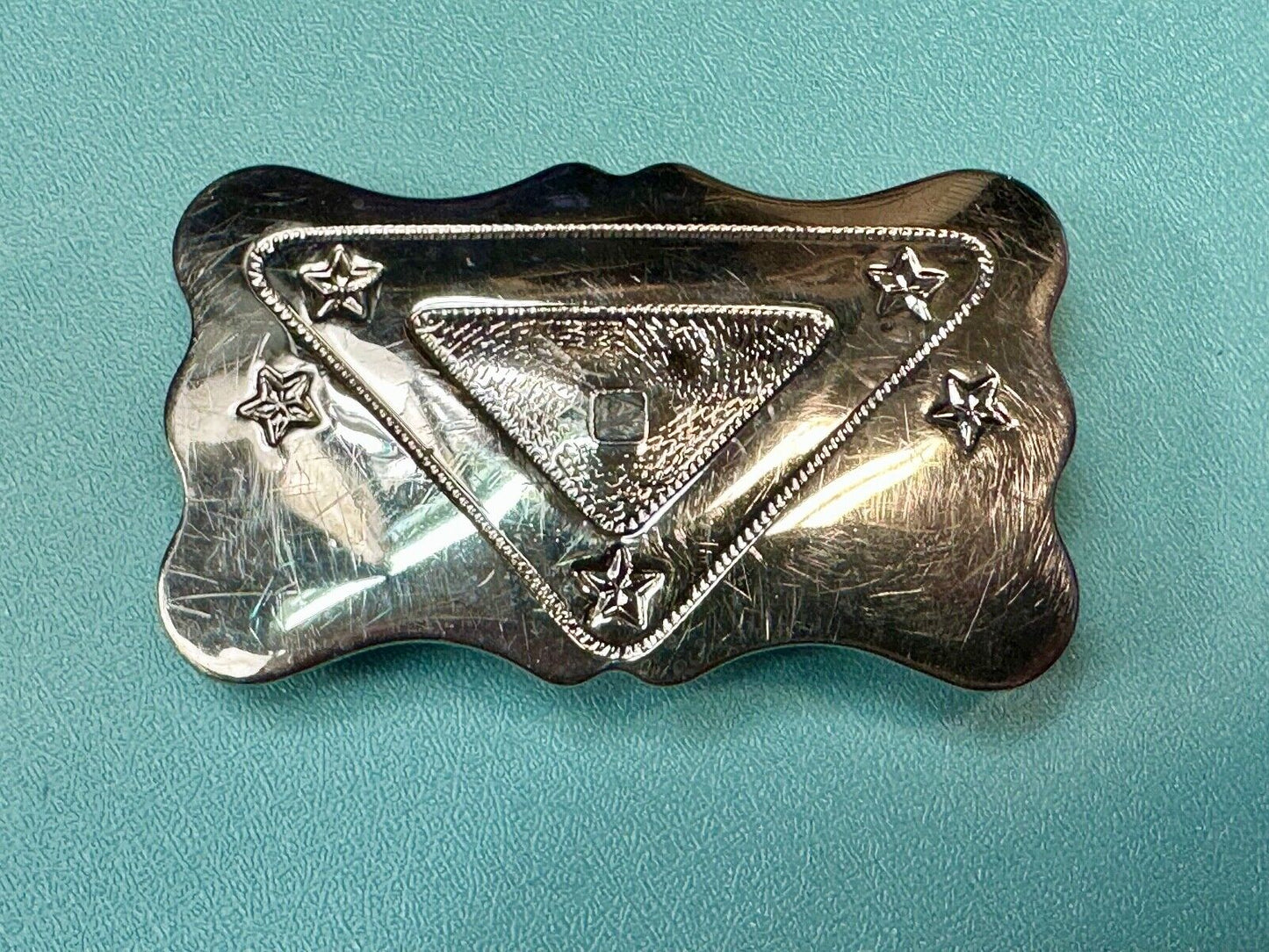 Vintage Chambers ornate engraved project craft belt buckle - no centerpiece
