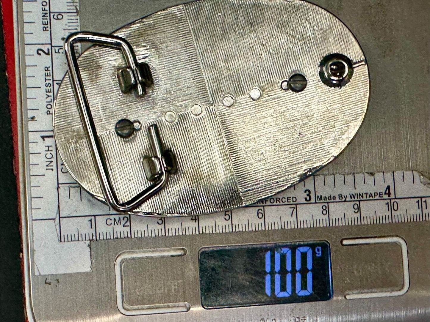 30 by 40mm SCOLECITE Cabochon Cab Stone Centerpiece on Western Belt Buckle