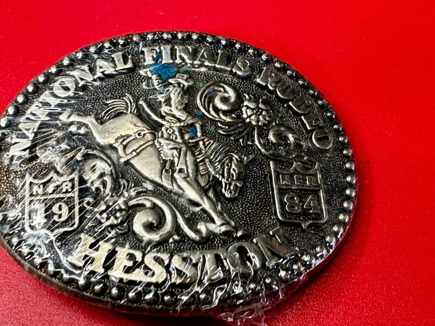1984 Hesston National Finals Rodeo NFR Cowboys Youth Size NOS Belt Buckle