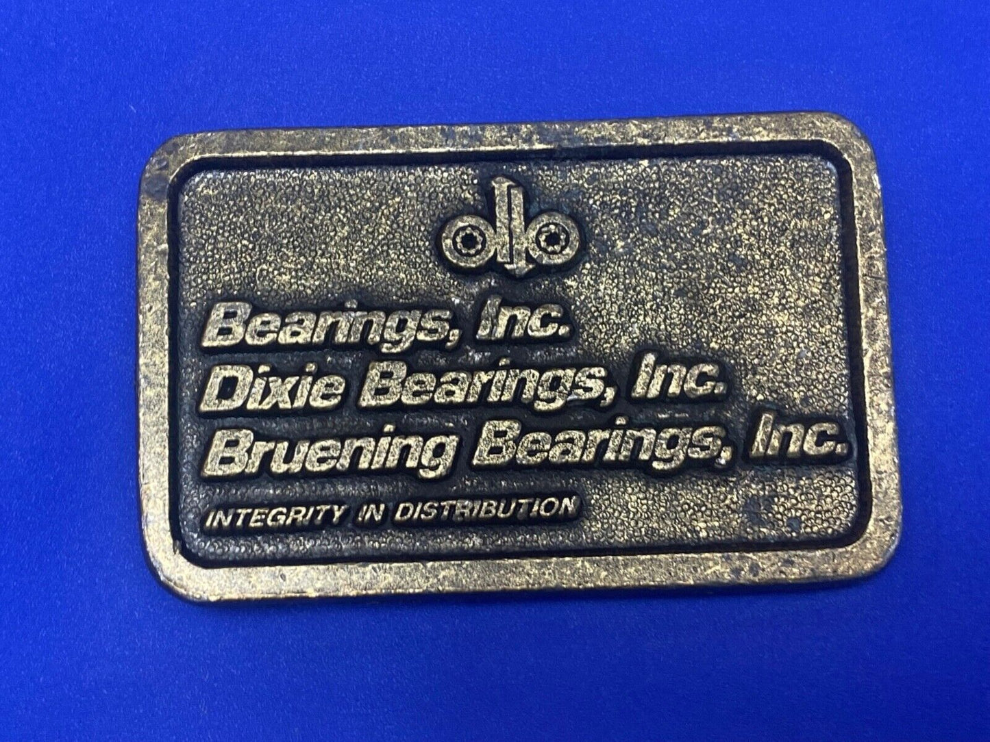 Vintage Bearings Inc Dixie, Burning Integrity in Distribution promo belt buckle