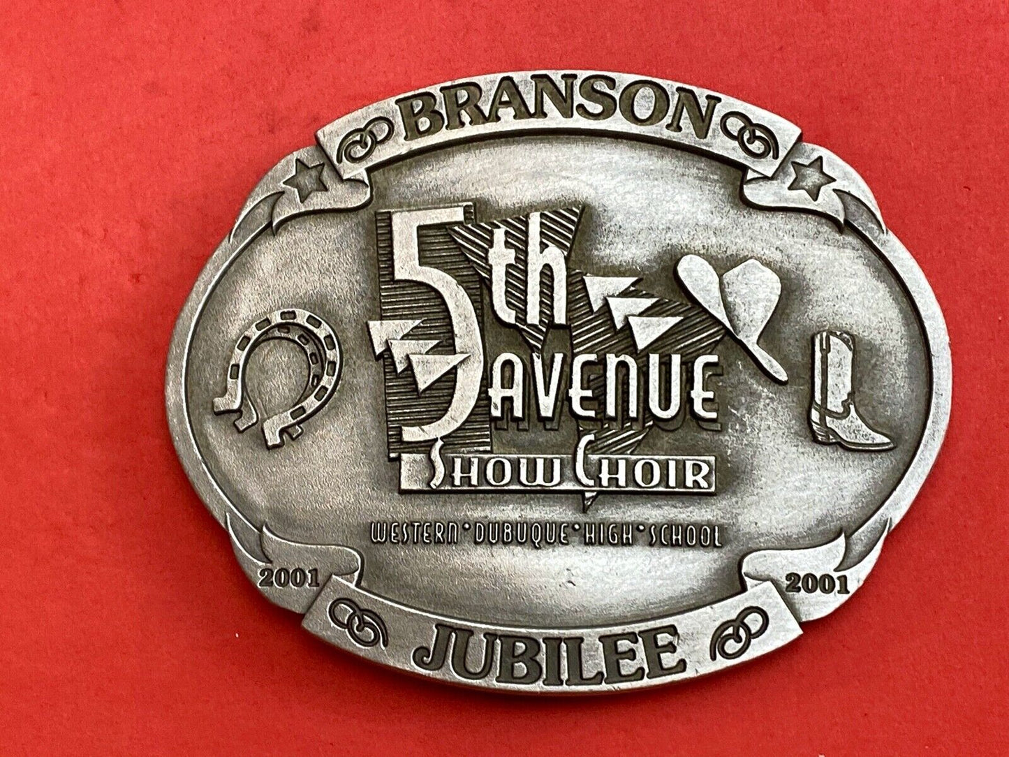2001 Branson 5th avenue Jubilee Show Choir belt buckle by Spec Cast